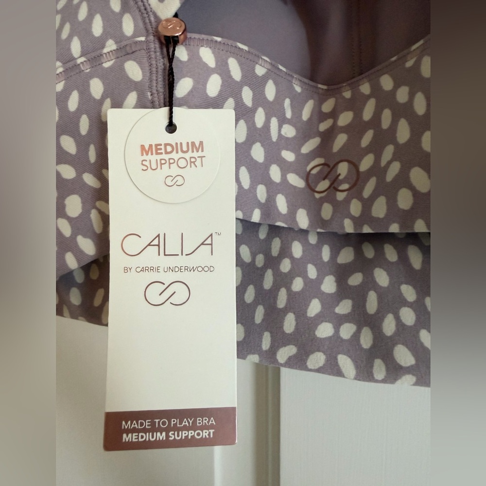 🔥NWT CALIA by Carrie Underwood Lavender and White Sports Bra - Picture 4 of 7